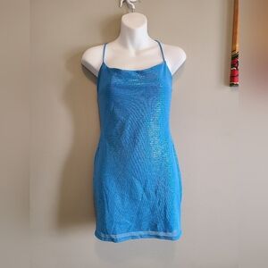 PrettyLittleThing Sparkling Blue Dress